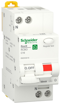 Дифференциальный выключатель 1P+N 16A 30мA 6кA "C" тип А [R9D55616] RESI9 Schneider Electric 