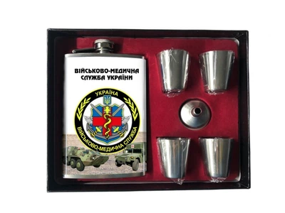 Набор Фляга Военно Медицинская Служба Украины 270 мл