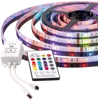 Світлодіодна стрічка Activejet AJE-LED RGB Music Stripe з пультом і адаптером