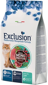 Полнорационный сухой корм Exclusion Cat Sterilized Tuna с тунцем для стерилизованных кошек 12 кг (8011259004208)