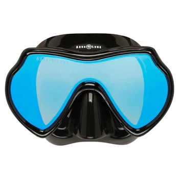 Маска для дайвинга Aqua Lung Mistique DS (чёрный, зеркально-голубые линзы) (120600)