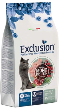 Полнорационный сухой корм Exclusion Cat Sterilized +7 Chicken с курицей для стерилизованных кошек от 7 лет 0.3 кг (8011259003836)