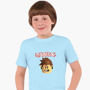 Детская футболка для мальчиков Роблокс (Roblox) (25186-1713-33) 122-128 см Хлопок Голубой