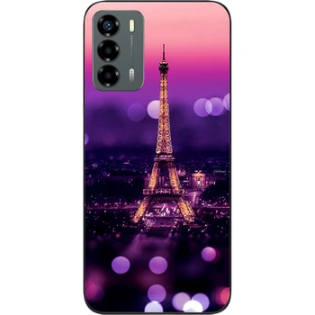Силиконовый чехол SMTT для ZTE Blade V40 Vita с картинкой Париж ночью