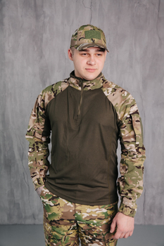 Рубашка мужская тактическая UBACS / Боевая рубашка ВСУ CoolPass Rip-Stop 54 мультикам