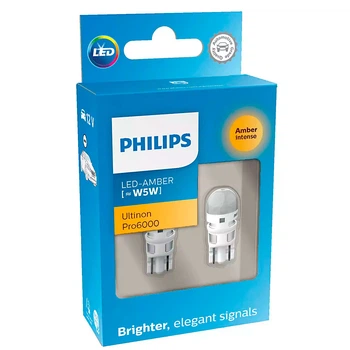 Светодиодные лампы LED Philips Ultinon Pro6000 SI T10 (W5W) 11961AU60X2 12v Amber