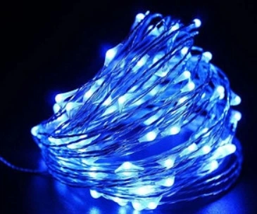 Гирлянда на батарейки + Usb Нить 30 Led 3м Blue