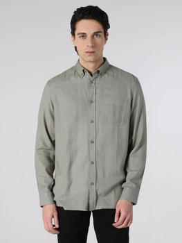 Рубашка хлопковая мужская Colin's CL1062133KHA XL Khaki (8683197509253)