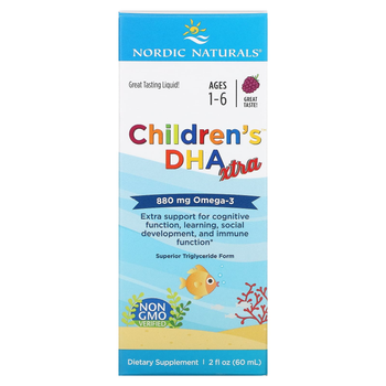 ДГК Экстра Nordic Naturals Children's DHA Xtra для детей 1–6 лет, ягодный вкус, 880 мг, 60 мл