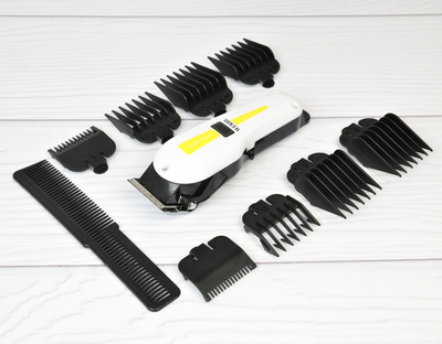 Професійна машинка для стрижки волосся та бороди WERHL-8571. Акумуляторний тример. Білий