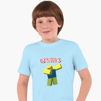 Детская футболка Роблокс (Roblox) (25186-1707) 88-104 см Хлопок Голубой