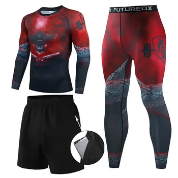Костюм спортивный компресионный мужской Red Snake красно-серый M