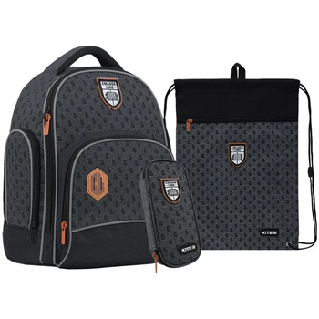Школьный набор рюкзак + пенал + сумка Kite College Line boy K22-706S-2 910 г 36x29x16.5 см серый