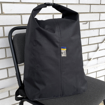 Рюкзак для речей із прогумованного оксфорду, речовий тактичний мішок на 25 літрів Melgo чорний