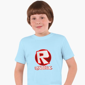 Детская футболка для мальчиков Роблокс (Roblox) (25186-1708-36) 158-164 см Хлопок Голубой