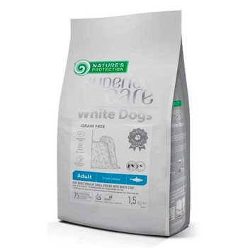 Nature's Protection Superior Care White Dogs Grain Free with Herring Adult Small Breeds беззерновий корм для дорослих собак малих порід із білою шерстю — 1.5 кг (NPSC47439)