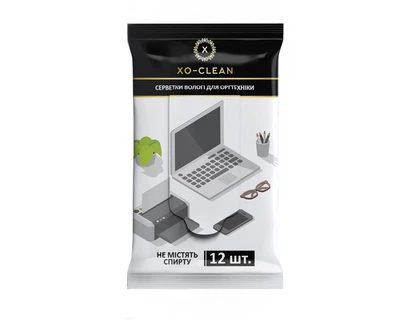 Вологі серветки для оргтехніки XO-Clean 12 шт