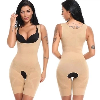 Корректирующий комбидресс для подтяжки фигуры Slim Shapewear Утягивающее белье Размер L-XL Бежевый
