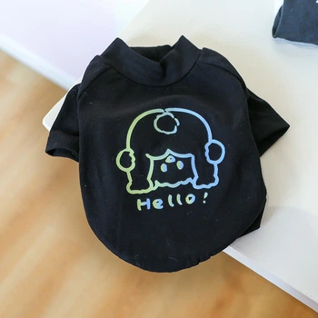 Футболка для котов и кошек что светится в темноте Pet Style "Hello" Черная XL