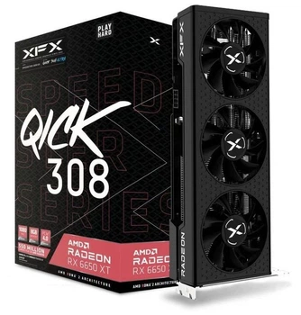 Відеокарта XFX, Radeon RX 6650 XT, Speedster QICK 308, 8Gb GDDR6, 128-bit, HDMI/3xDP, 2689/17500 MHz