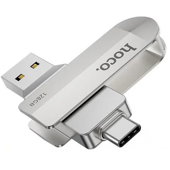 Флеш накопичувач Hoco 128Gb UD10 (Type-C, USB 3.0, для смартфона, підвищена швидкість, компактна флешка) - Металік