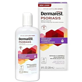 Лечебный шампунь и кондиционер при псориазе и себорейном дерматите Dermarest 236 мл