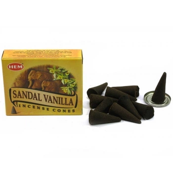 Благовония "Sandal Vanilla" "Сандал и Ваниль" Hem конусы 31191K