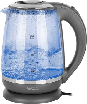Електрочайник скляний ECG RK 2020 - Grey Glas ( 2 л, 2200 Вт )