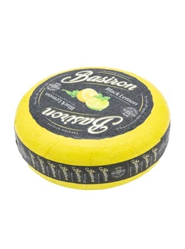 Головка твердого сыра Basiron Black Lemon с лимоном и древесным углем