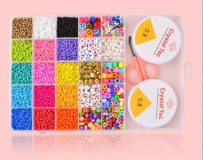 Детский набор для творчества Beads Set Бусины бисер кристаллы 1000 шт (30/04/4) Разноцветный
