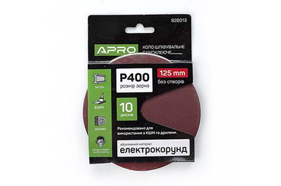 Коло шліфувальне на липучці Apro P400 125 мм 10 шт./уп.