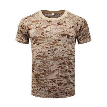 Тактическая футболка Flas; XXL/52-54; 100% Хлопок. Пиксель Desert. Армейская футболка.
