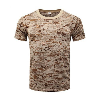 Тактическая футболка Flas; L/48-50; 100% Хлопок. Пиксель Desert. Армейская футболка.