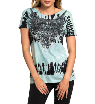 Женская футболка Affliction Celtic Heart Scoop Neck Earthquake Wash (AW25682-S)