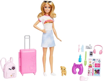 Лялька Барбі Мандрівниця з цуценям Barbie Doll and Malibu Travel Set with Puppy (HJY18)