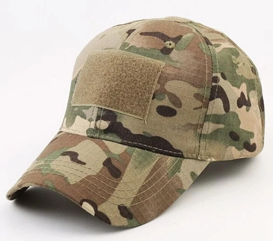 Тактична військова бейсболка BexShop кепка з липучкою під шеврон бейсболка камуфляжна Мультикам