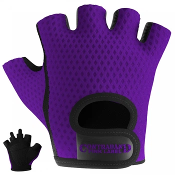 Женские перчатки для фитнеса Contraband Pink Label 5307 Women's Diamond Mesh Lifting Gloves (Фиолетовый XS)