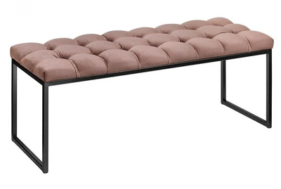 Банкетка Vi-Tall 60×35×45 см, корпус чорний, каретна стяжка, велюр