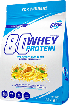 Białko 6PAK 80 Whey Protein 908 g Peanut Butter Banana (5902811811361)