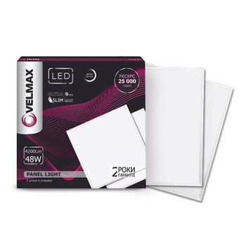 Офисная светодиодная панель 48W VELMAX Армстронг квадратная 595x595mm 6200K 4200Lm белая IP20 V-UPS