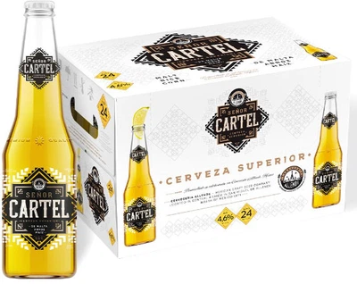 Упаковка пива Senor Cartel світле пастеризоване 4.6% 0.33 л х 24 шт скло (4820002713151)