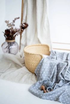 Пеленка муслиновая хлопчатобумажная Kiddie Widdie Белый горошек 110х110 см