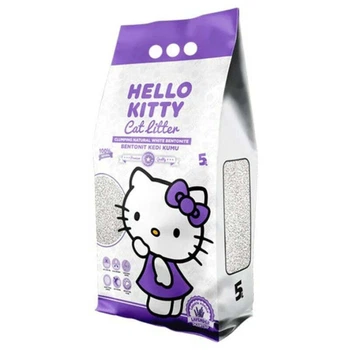 Білий бентонітовий наповнювач для котячого туалету з ароматом лаванди Hello Kitty Cat Litter Lavender 5 л / 4,3 кг (8680122862773)