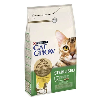 Сухий корм з куркою для кастрованих котів і стерилізованих кішок Cat Chow Sterilised 1,5 кг (7613032233396)