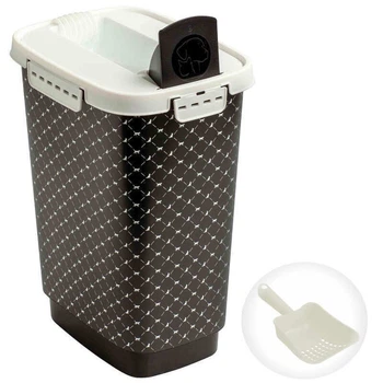 Контейнер для хранения сухого корма котов и собак (чёрный) Rotho MyPet Food Box Cody 50 л + Scoop (7610859210869)