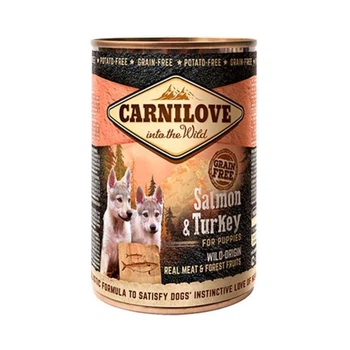 Carnilove Salmon & Turkey for Puppies - Консервы с лососем и индейкой для щенков 400 г (8595602511624)
