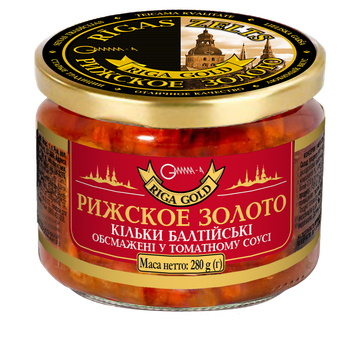 Кільки балтійські обсмажені в томатному соусі Ризьке золото 280 г