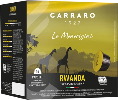 Кава в капсулах Carraro Rwanda формат Dolce Gusto 7 г х 16 шт (2027770008010)