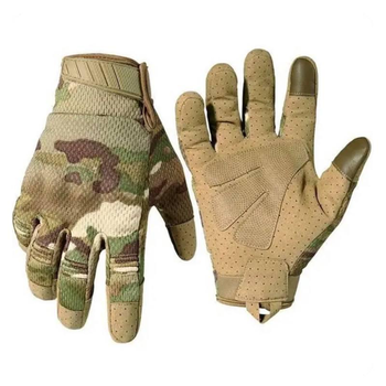 Перчатки тактические армейские с пальцами ВСУ Мультикам 20222176 10001 XL койот (OR.M_4542874)