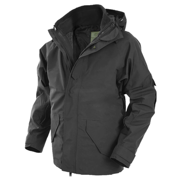 Куртка мембранна з флісовою підкладкою MIL-TEC Wet Weather Jacket Чорний S
